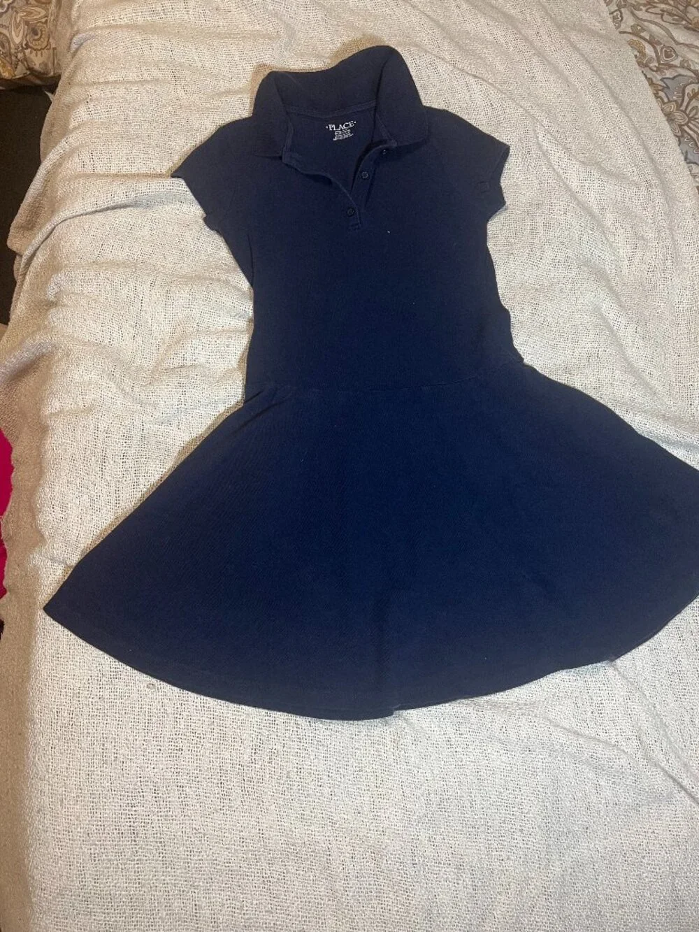 The Children's Place Girls Navy Blue Polo Dress, size 7/8.